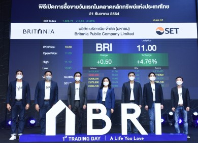 ‘บริทาเนีย’ เข้าเทรดวันแรก 11.00 บาท เหนือจอง 4.76%