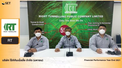 RT ให้ข้อมูลงบปี 64 รายได้ 2,492 ล้านบาท
