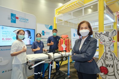 รพ.นวเวช สนับสนุนรถพยาบาลฉุกเฉิน-ทีมปฐมพยาบาล งาน “รักลูกนิทาน Walk Thru 2022”