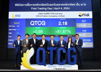 QTCG เทรดวันแรกพุ่งเหนือจอง 81.67%