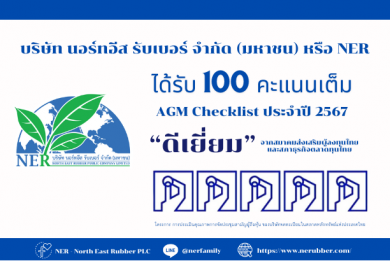NER โชว์ฟอร์มแกร่งคว้า 100 คะแนนเต็ม AGM Checklist 2024