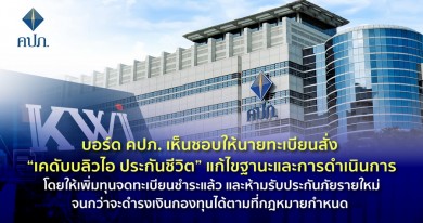 บอร์ด คปภ. ห้ามรับประกันภัยรายใหม่ขีดเส้นสั่ง “เคดับบลิวไอ ประกันชีวิต” แก้ไขเงินกองทุน