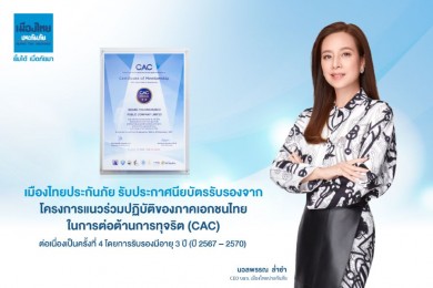 เมืองไทยประกันภัยผ่านการรับรององค์กรต่อต้านการทุจริตประจำปี 2567 ต่อเนื่องเป็นครั้งที่ 4