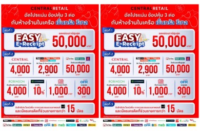 ‘เซ็นทรัล รีเทล’ ผนึกธุรกิจในเครือ อัดโปรฯ แน่น ช้อปคุ้ม 3 ต่อ พร้อมลุยโครงการ Easy E-Receipt