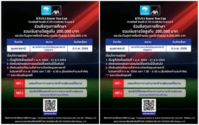 กรุงไทย-แอกซ่า ประกันชีวิต เปิดสนามที่ 2 ภายใต้โครงการ KTAXA Know You Can Football Youth (U-15) Academy Season 5 ณ สนามกีฬากลางอุบลราชธานี