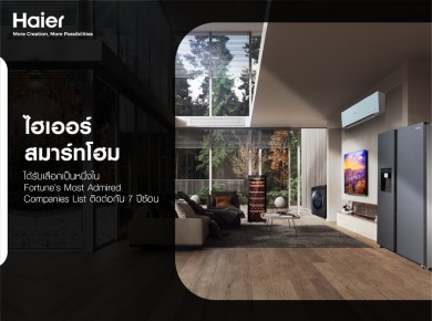 “ไฮเออร์ สมาร์ทโฮม” ติดอันดับบริษัทที่น่ายกย่องที่สุดในโลกจาก Fortune ต่อเนื่องเป็นปีที่ 7
