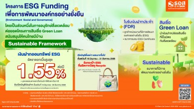 ธอส. เปิดตัวโครงการ ESG Funding ร่วมอนุรักษ์สิ่งแวดล้อม ต่อยอดสินเชื่อ Green Loan