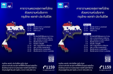 กรุงไทย-แอกซ่า ประกันชีวิต จัดโครงการ “คาราวานตรวจสุขภาพทั่วไทย” มอบบริการตรวจสุขภาพ ฟรี! ตลอดเดือน ส.ค.–ก.ย.นี้