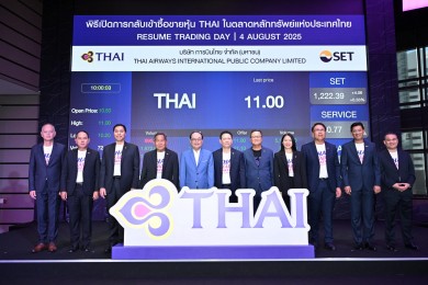 การบินไทย กลับเข้าซื้อขายในตลาดหลักทรัพย์ฯ วันแรก 4 สิงหา 68