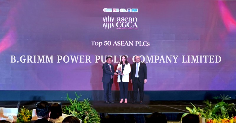 บี.กริม เพาเวอร์ คว้ารางวัล Top 50 ASEAN Public Listed Companies