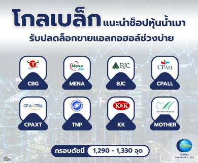 “โกลเบล็ก” แนะนำช็อปหุ้นน้ำเมารับปลดล็อกขายแอลกอฮอล์ช่วงบ่าย