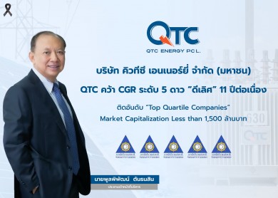 QTC คว้า CGR ระดับ 5 ดาว “ดีเลิศ” 11 ปีต่อเนื่อง