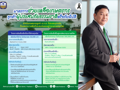 ธ.ก.ส. เร่งช่วยเหลือผู้ประสบอุทกภัยจัดถุงยังชีพเข้าช่วยเหลือและออกสินเชื่อฉุกเฉินดอกเบี้ย 0% นาน 6 เดือน