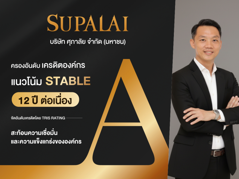 ศุภาลัย ฝ่าปีแห่งความท้าทาย! คว้าเครดิตเรตติ้ง “A” ต่อเนื่อง 12 ปีซ้อน ศุภาลัย ฝ่าปีแห่งความท้าทาย! คว้าเครดิตเรตติ้ง “A” ต่อเนื่อง 12 ปีซ้อน