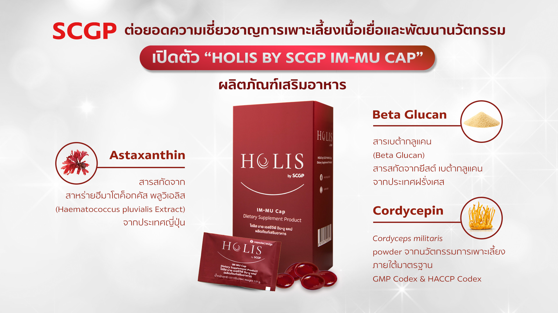 SCGP เปิดตัวผลิตภัณฑ์เสริมอาหาร “HOLIS by SCGP IM-MU Cap”