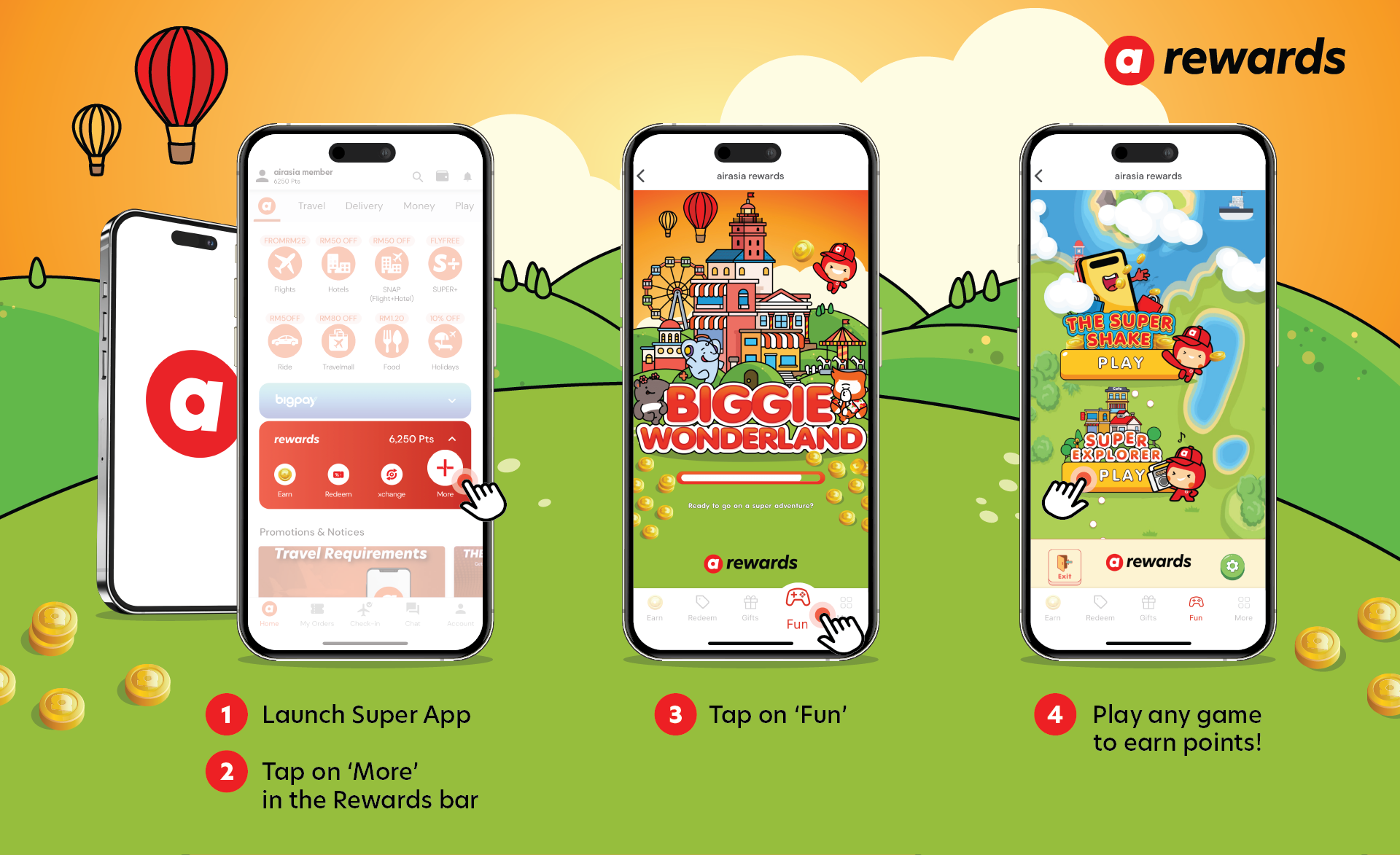 BIGGIE Wonderland  เกมจาก airasia Super App พร้อมให้คุณเล่นเกม พร้อมโกยแต้มรับคะแนน  airasia points ฟรี ! ได้แล้ววันนี้