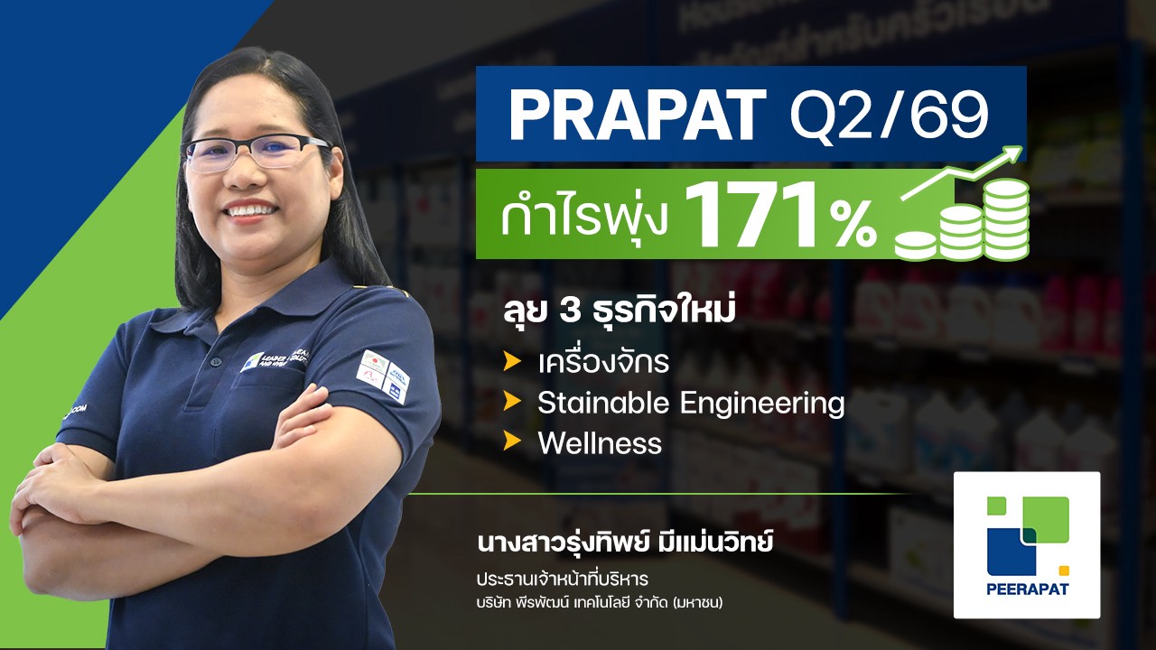 PRAPAT อวดกำไร Q2 โต 171% แตะ 8.26 ล้านบาทปักธงครึ่งปีหลังเด่น รับไฮซีซั่นท่องเที่ยว รุก 3 ธุรกิจ